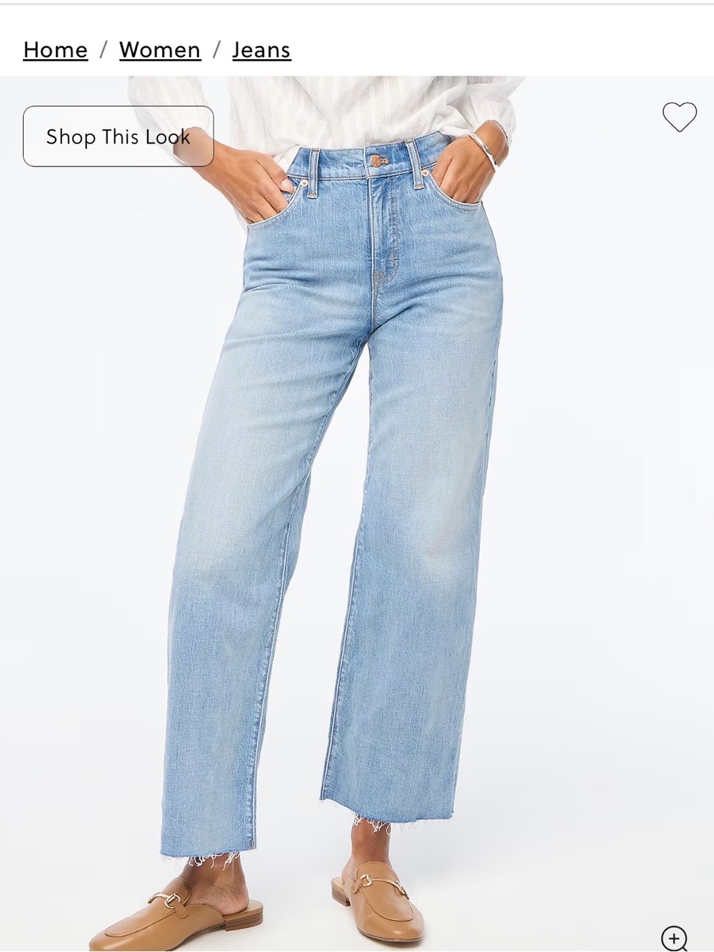 J Crew Factory Wide Leg cropped jeans